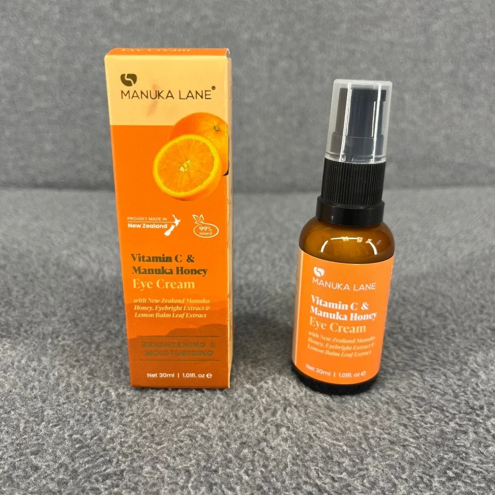 Manuka Lane Eye Cream Orange Vitamin‎ C Manuka Honey Brightening 1 oz